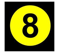 Pegatina divertida con el número 8 for coche, creativa, for casco de motocicleta, carenado, depósito de combustible, impermeable, decorativa.(Yellow,30cm)