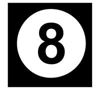 Pegatina divertida con el número 8 for coche, creativa, for casco de motocicleta, carenado, depósito de combustible, impermeable, decorativa.(White,20cm)