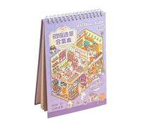 Pegatina Escena,Juguetes De Calcomanías Estéticas En Miniatura - Libro De Escenas Con Pegatinas Decorativas - Adecuado Para Viajes Camping Escuela Aula Clase Manualidades Creación Artesanal Y Diario P