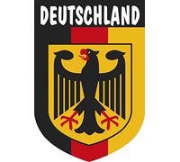 Pegatina Escudo Alemania con Texto y Emblema 40x60 mm.