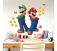 Pegatina gigante Super Mario Bros. y Luigi reposicionable