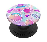 Pegatina gótica Pastel patrón Arco Iris corazón gráfico PopSockets PopGrip Adhesivo
