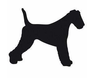 Pegatina grande negra y decorativa de perro Airedale Terrier