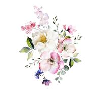 Pegatina Inodoro, Adhesivo para Asiento de Inodoro, Diseño de Flores, Autoadhesivo, 23,5 x 29 cm