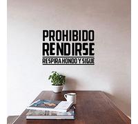 Pegatina inspiradora prohibido rendirse para despachos oficinas salon 56 x 40 cm de OPEN BUY