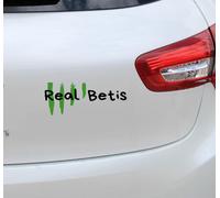 Pegatina Logotipo Real Betis (Blanco - White) 15x6 cm (Negro - Black)