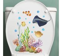 Pegatina Luminosa Para Inodoro, Calcomanías Para Inodoro Del Mundo Submarino, Pegatinas Que Brillan En Tapa Del Inodoro, Pegatinas De Pared De Peces Oceánicos Para Decoración De Habitación De Niños
