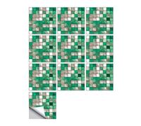 Pegatina Mosaico 10 unids/set de mosaico cristal mármol plano, azulejos duros, pegatinas pared, póster cintura cocina, decoración del hogar, Mural artístico(Color 8,20cmX20cmX10pcs)