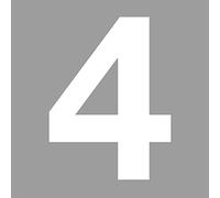 Pegatina número 4 en blanco I altura 10 cm I número de casa autoadhesivo, número de pegar para exterior, buzón de correo, puerta I resistente a la intemperie I kfz6744