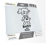 Pegatina para bebé niña, trenzas y corazón, 25 colores, Baby on Tour, 20 cm