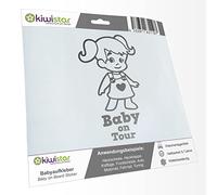 Pegatina para bebé niña, trenzas y corazón, 25 colores, Baby on Tour, 24 cm