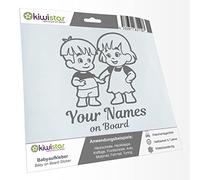 Pegatina para bebés, diseño de hermanos, 25 colores gris gris Talla:15cm mit Wunschtext + on Board