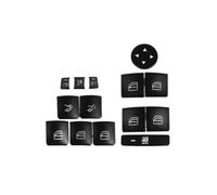 Pegatina Para Botones Del Volante Compatible Con Benz Para GLE350 Para GLE63 Para AMG 2016 2017 2018 Reemplazo De Cubierta De Botón De Interruptor De Ventana Negra De 14 Piezas