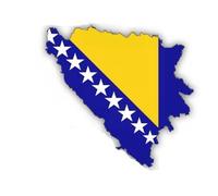 Pegatina para coche "Bosnia y Herzegovina", car sticker "Bosnia and Herzegovina", corte de contorno (ca. 11 cm)
