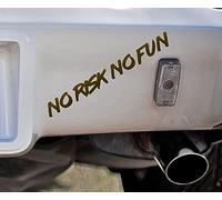 Pegatina para coche | No Risk No Fun | mensaje tuning adhesivo para luna trasera automovilista Sport Daily Decor Tattoo Auto Tuning accesorio exterior (dorado mate)