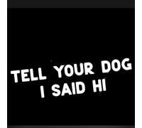 Pegatina para el coche con texto "Tell Your Dog I Said Hi Divertida Pegatinas 22 cm (8.7 pulgadas) Pegatinas Personalizadas para Perro Mascota Impermeable Parachoques Ventana Trasera Decoración