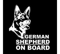 Pegatina para el coche de 15 cm Pastor alemán blanco Pastor alemán a bordo pegatinas de coche mascotas perro impermeable parachoques decoración de luna trasera