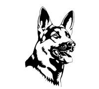 Pegatina para el coche de 25 cm, color negro, pastor alemán, pegatinas divertidas, resistentes al agua, negras, para mascotas, perros, parachoques, maletero, luna trasera