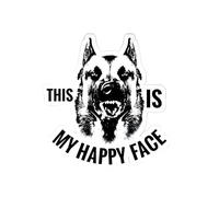 Pegatina para el coche de Malinois belga, 15 cm, señal de advertencia belga Malinois This Is My Happy Face Warning Sign Sticker parachoques ventana coche decoración impermeable