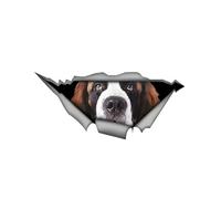 Pegatina para el coche de San Bernardo de 18 cm (7,1 pulgadas) San Bernard Car Sticker 3D Rasgado Pegatina de Coche Divertido San Bernardo Reflectante Pegatina Parachoques Personalizar Decoración