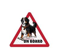 Pegatina para el coche, diseño de perro de montaña de Bernés, 15 cm, diseño de perro de montaña Bernese a bordo del coche, señal de advertencia, pegatinas reflectantes para parachoques y ventanas