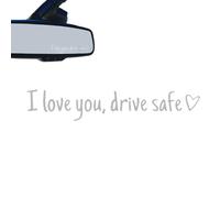 Pegatina Para Espejo Retrovisor "Te Quiero, Conduce Con Cuidado" - Pegatina Impermeable Con Corazón "Te Quiero, Conduce Con Cuidado" | Calcomanía Decorativa Para Espejo Retrovisor De Coche (Gris)