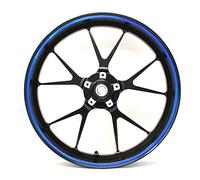 Pegatina para llanta borda ancho 7mm cromo holograma tira decorativa con herramienta de montaje 16" 17" 18" 19" para motocicleta, coche, bicicleta (holograma azul)