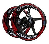 Pegatina para llanta Pegatinas para Ruedas De Motocicleta para Suzuki SFV650 SFV 650. Juego Pegatinas Reflectantes para Llantas Y Bujes Moto Llantas Calcomanía Kit(Rojo)