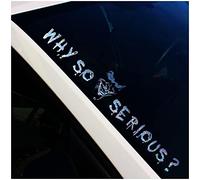 Pegatina para parabrisas con texto "Why so serious? Joker » FS56 - Parabrisas trasero, parabrisas de coche, color plateado