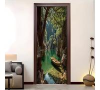 Pegatina Para Puerta Autoadhesiva Paisaje Del CañóN Póster De Puerta 95x215 cm Para Sala De Estar Dormitorio Baño Oficina Paisaje Natural Papel Tapiz Mural Artístico Pegatina De Pared