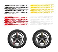 Pegatina Para Rueda de Coche, 12 Piezas Decoración Reflectante para Ruedas de Coche, Pegatinas Para Coche de Carreras, pegatina de cinta de rayas, Pegatinas Logo Llantas Deportivas