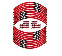 Pegatina para Rueda Delantera Y Trasera De Motocicleta, Reflectante Impermeable con Raya Interior para Neumático, Pegatinas para Xmax X-MAX Xmax Adhesivo Cubo Rueda(Rojo)