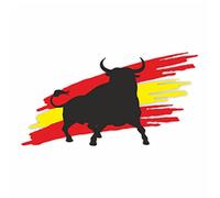 Pegatina para vehículo Toro Bandera I 30 cm de tamaño I Pegatina para Coche, Caravana, camión, Autocaravana España España Toro Resistente a los Rayos UV y a la Intemperie I kfz754