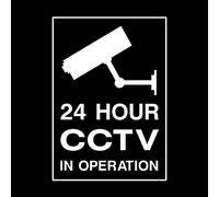 Pegatina para Ventana de 24 Horas CCTV en Funcionamiento - Seguridad, cámara, Circuito Cerrado TV, Seguridad de Advertencia (MISC57)