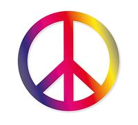 Pegatina Peace & Love I Flower Power I Summer of Love I ø 10 cm I exterior I moto/coche/scooter/bicicleta/portátil I UV y resistente a la intemperie I kfz261