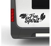 Pegatina Promotion Womi Wowa - Adhesivo con texto "Free Spirit, tipo 1, aprox. 35 cm, con plumas