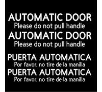 Pegatina puerta automatica, kit 4 pegatinas, 2 en Español y 2 en Ingles. Para vehiculos con puertas automaticas, servicios con pasajeros, autobuses, chofer, etc. Sugar Races Customs (Blanco)