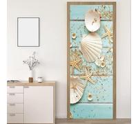 Pegatina Puerta Cáscara Murales Puertas Autoadhesivo Pegatinas para Puertas Estrella de Mar Puerta Pared Mural 3D Interiores Decorativas Papel Pintado Pegatinas de Pared 80x200 cm m.5538