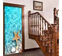 Pegatina Puerta Mar Murales Puertas Autoadhesivo Pegatinas para Puertas Vista Al Mar Puerta Pared Mural 3D Interiores Decorativas Papel Pintado Pegatinas de Pared 90x210 cm m.2788