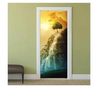 Pegatina Puerta Pegatinas De Puerta Con Paisaje De Árbol, Papel Tapiz De Puerta Completa Con Paisaje Natural, Mural Autoadhesivo, Póster De Decoración Del Hogar (Color : Re, Talla : 77x200cm)