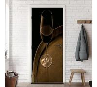 Pegatina Puerta Vino Murales Puertas Autoadhesivo Pegatinas para Puertas Barril de Vino Puerta Pared Mural 3D Interiores Decorativas Papel Pintado Pegatinas de Pared 90x210 cm m.3292
