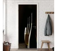 Pegatina Puerta Vino Murales Puertas Autoadhesivo Pegatinas para Puertas Vino Puerta Pared Mural 3D Interiores Decorativas Papel Pintado Pegatinas de Pared 80x200 cm m.2967