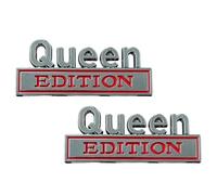 Pegatina Queen 3D - Calcomanía con Emblema De Metal, Decoración De Parachoques Impermeable | Atributos De La De Edición 3D Juego De Dos Piezas Acabado Duradero Instalación Fácil De Despegar,
