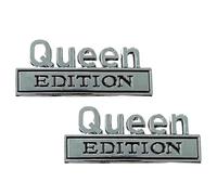 Pegatina Queen para Coche - 2 Piezas de calcomanías 3D Impermeables de Metal, de Emblema edición Queen, decoración Exterior del automóvil | Coches Camiones SUV Parabrisas Ventana Puerta P