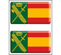 Pegatina rectángulos Bandera con logo Guardia Civil 2 uds. RESINA 48x26 mm/ud.