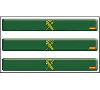 Pegatina rectángulos finos Guardia Civil 3 uds. RESINA 65x8,5 mm/ud.
