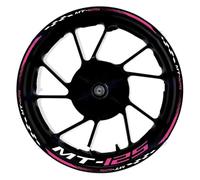 Pegatina Rueda Delantera Trasera Motocicleta Reflectante Impermeable Raya Interior Neumático Pegatinas para Yamaha MT-125 MT125(Color12)