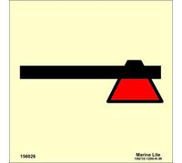 Pegatina señal OMI 156026 - IMPA 336026 vinilo fotoluminiscente: Hacha contra incendios // IMO sign symbol label Fire axe (15x15cm) photoluminescent vinyl