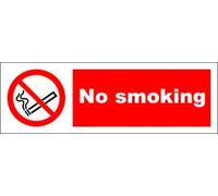 Pegatina señal OMI 208530 - IMPA 338530 vinilo blanco: Prohibido fumar // IMO sign symbol label No smoking (10x30cm) white vinyl