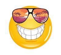 Pegatina sonrisa con gafas de sol 15 cm laminado protección UV resistente a la intemperie coche moto autocaravana autoadhesivo verano primavera I Kfz749